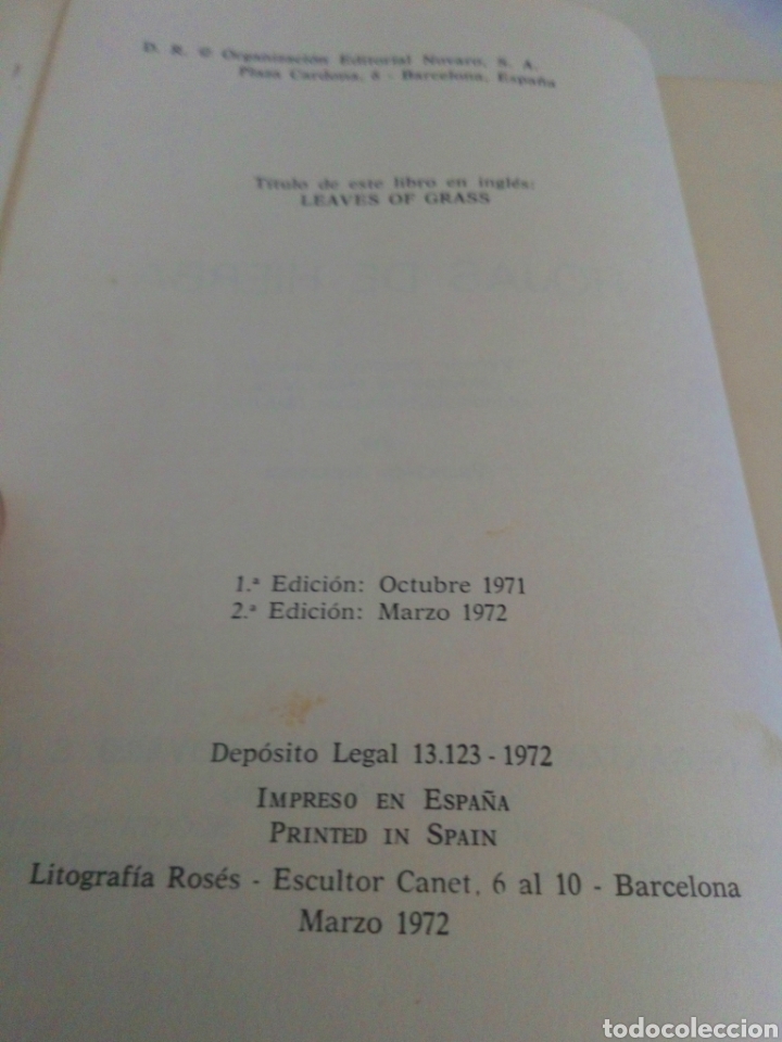 Libros de segunda mano: Hojas de hierba. Walt Whitman - Foto 4