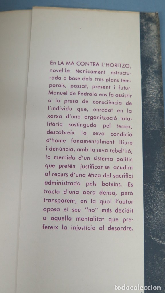 Libros de segunda mano: LA M&Agrave; CONTRA L&acute; HORITZ&Oacute;. MANUEL PEDROLO - Foto 4