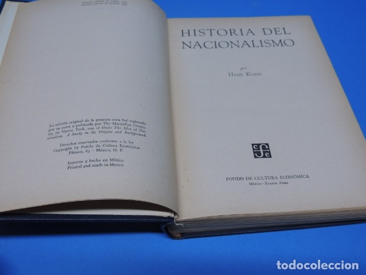 Libros de segunda mano: HISTORIA DEL NACIONALISMO.- HANS KOHN - Foto 2