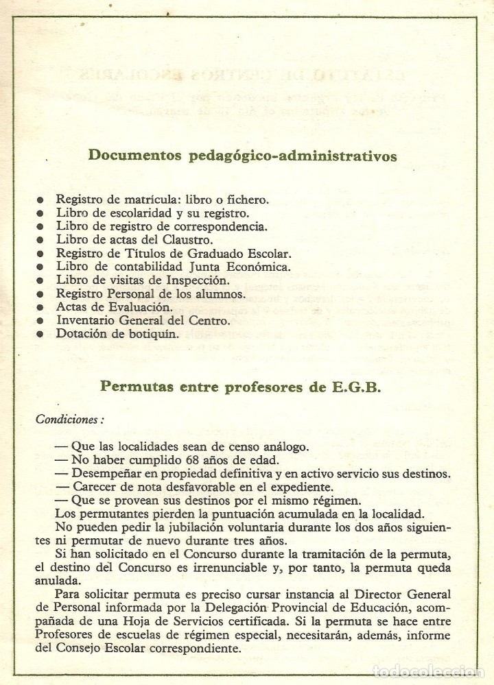 Libros de segunda mano: Documentos pedag&oacute;gico-administrativos de la EGB. An&oacute;nimo - Foto 1