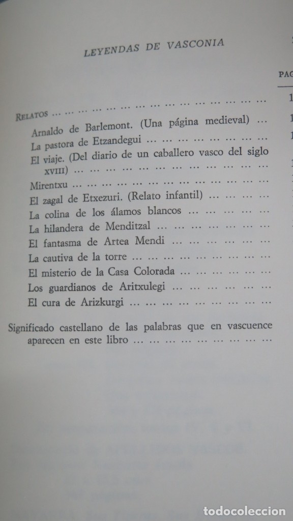 Libros de segunda mano: LEYENDAS DE VASCONIA. CARLOS CLAVERIA - Foto 4