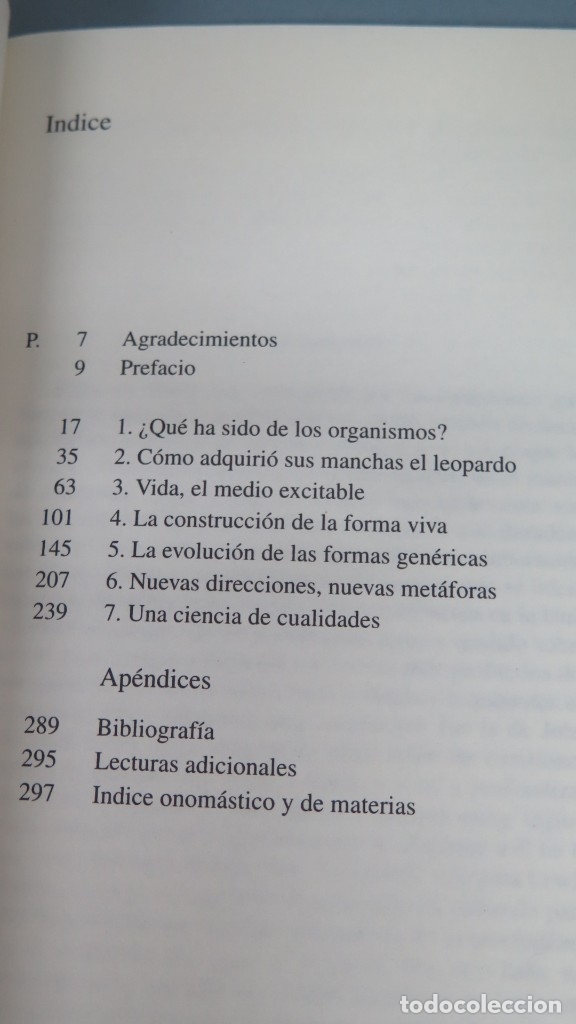 Libros de segunda mano: LAS MANCHAS DEL LEOPARDO. LA EVOLUCI&Oacute;N DE LA COMPLEJIDAD. BRIAN GOODWIN - Foto 2