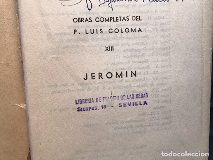 Libros de segunda mano: Jerom&iacute;n I y II. P. Luis Coloma. 1946 - Foto 2