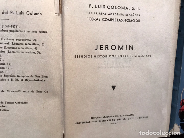 Libros de segunda mano: Jerom&iacute;n I y II. P. Luis Coloma. 1946 - Foto 3