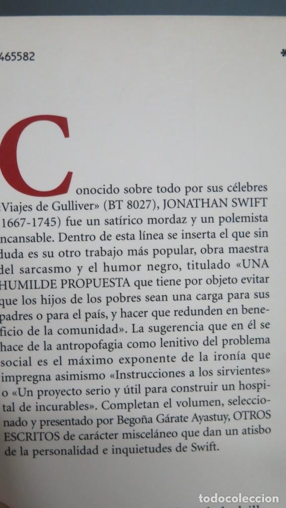 Libros de segunda mano: UNA HUMILDE PROPUESTA... Y OTROS ESCRITOS. SWIFT - Foto 2