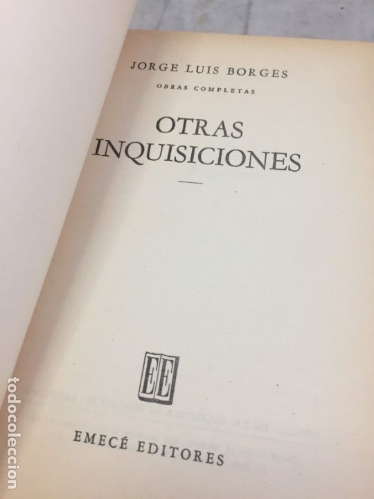 Libros de segunda mano: JORGE LUIS BORGES Otras inquisiciones- EMECE Obras completas 8 - Foto 3