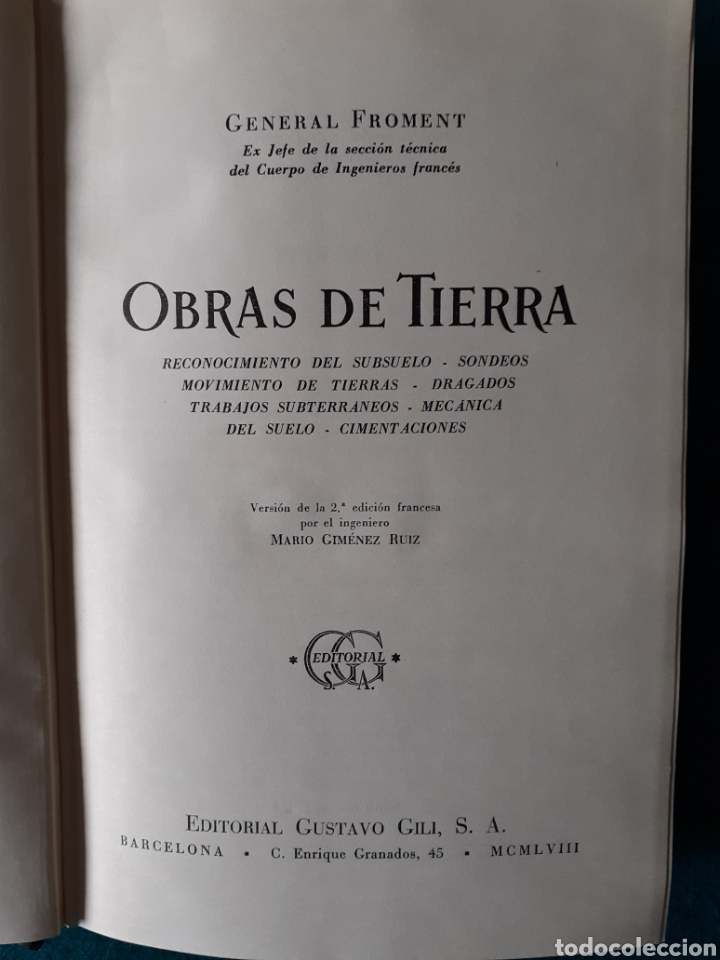 Libros de segunda mano: OBRAS DE TIERRA - G. FROMENT - - Foto 3