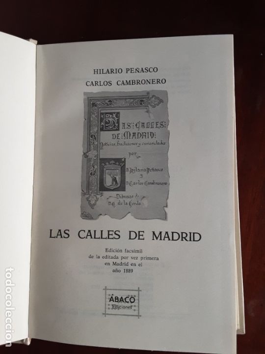 Libros de segunda mano: Las calles de Madrid Facs&iacute;mil-Hilario Pe&ntilde;asco - Foto 2