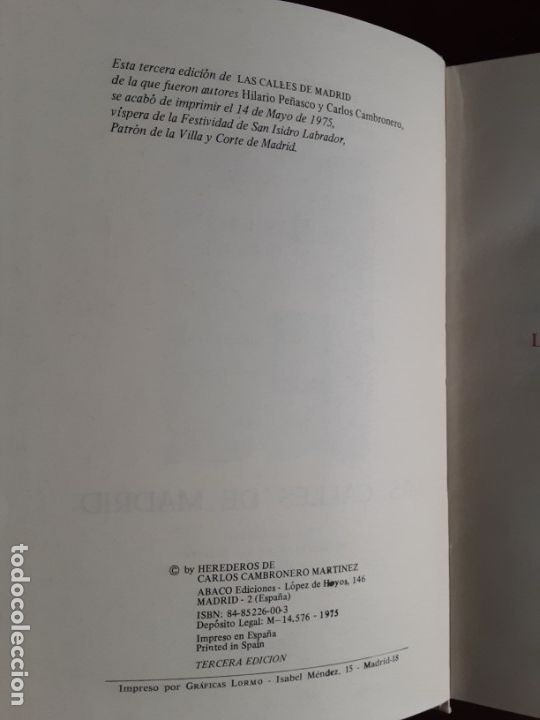 Libros de segunda mano: Las calles de Madrid Facs&iacute;mil-Hilario Pe&ntilde;asco - Foto 3