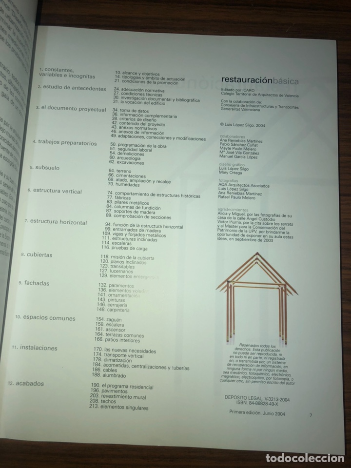 Libros de segunda mano: RESTAURACI&Oacute;N BASICA-LUIS LOPEZ SILGO-A&Ntilde;O 2004. - Foto 2