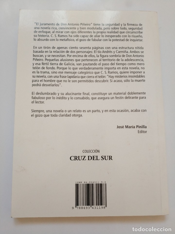 Libros de segunda mano: EL JURAMENTO DE DON ANTONIO PI&Ntilde;EIRO.- C.S. RAMOS - Foto 3