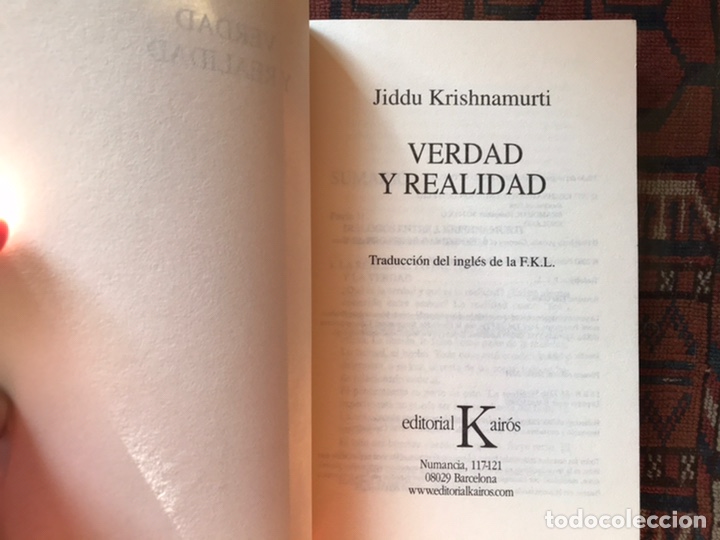 Libros de segunda mano: Verdad y realidad. Krishnamurti. Kairos - Foto 4
