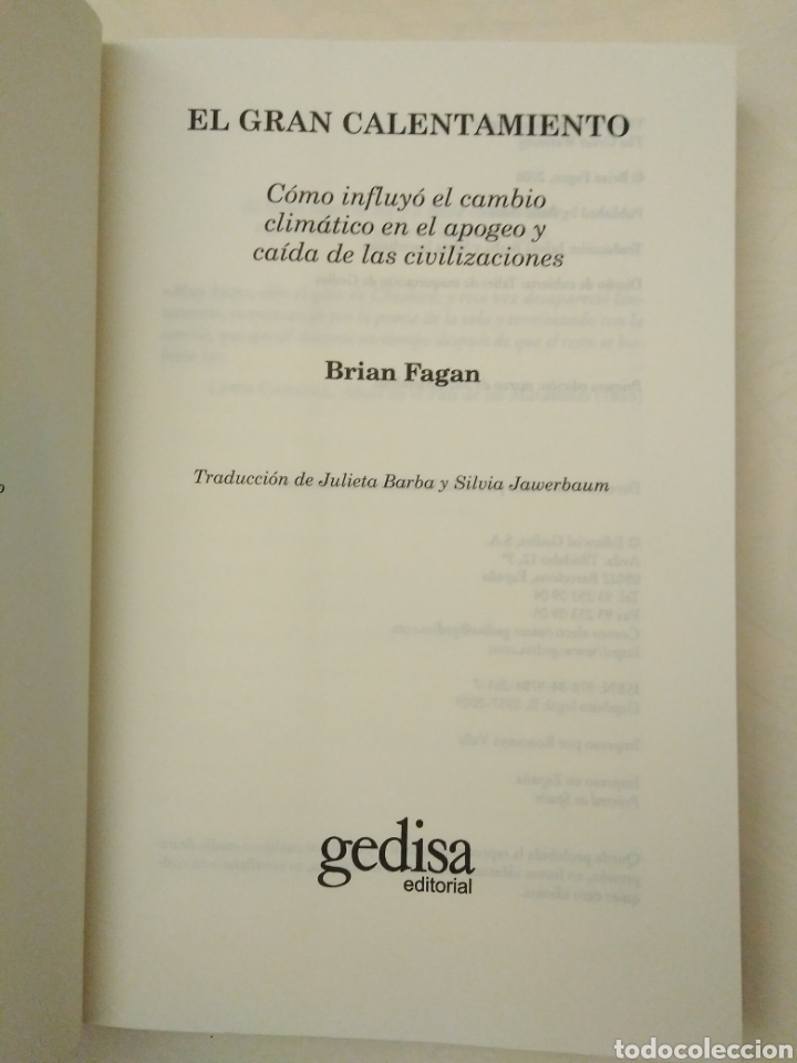 Libros de segunda mano: El gran calentamiento/ Brian Fagan - Foto 3