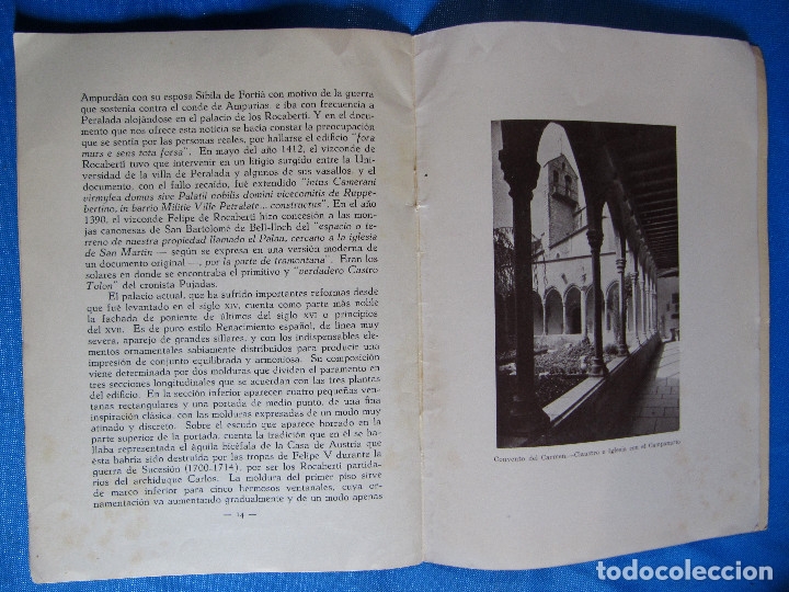 Libros de segunda mano: PERALADA. MIGUEL GALOBARDES VILA. EDICIONES BIBLIOTECA DEL PALACIO DE PERALADA, 1952. - Foto 5