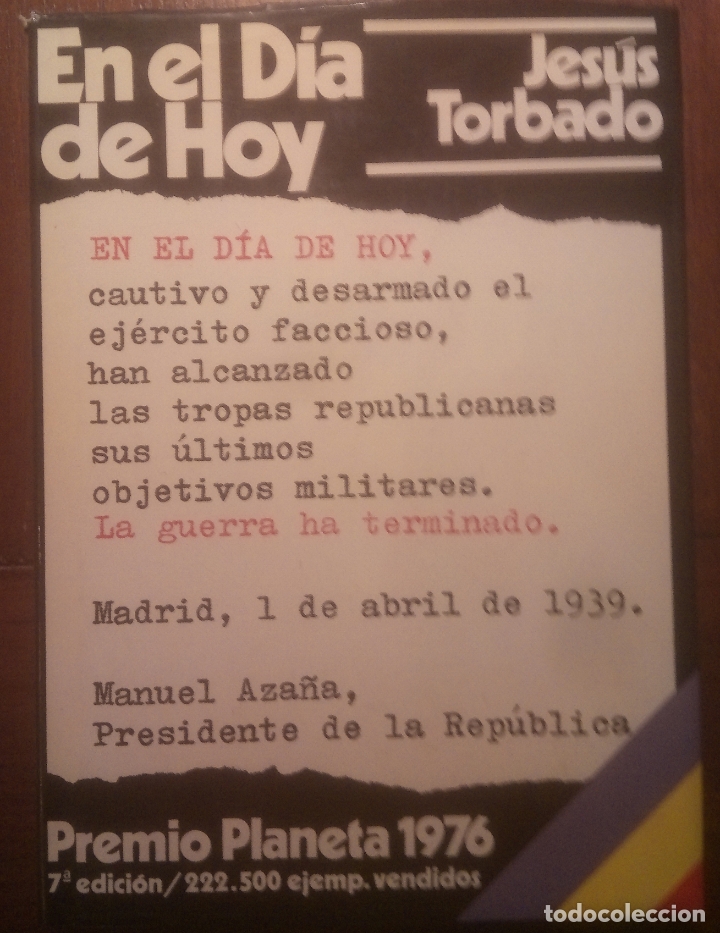 Libros de segunda mano: EN EL DIA DE HOY. Jes&uacute;s Torbado. - Foto 1