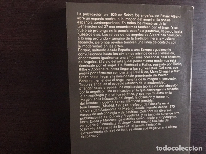 Libros de segunda mano: El &aacute;ngel ca&iacute;do. Jos&eacute; Jim&eacute;nez - Foto 2