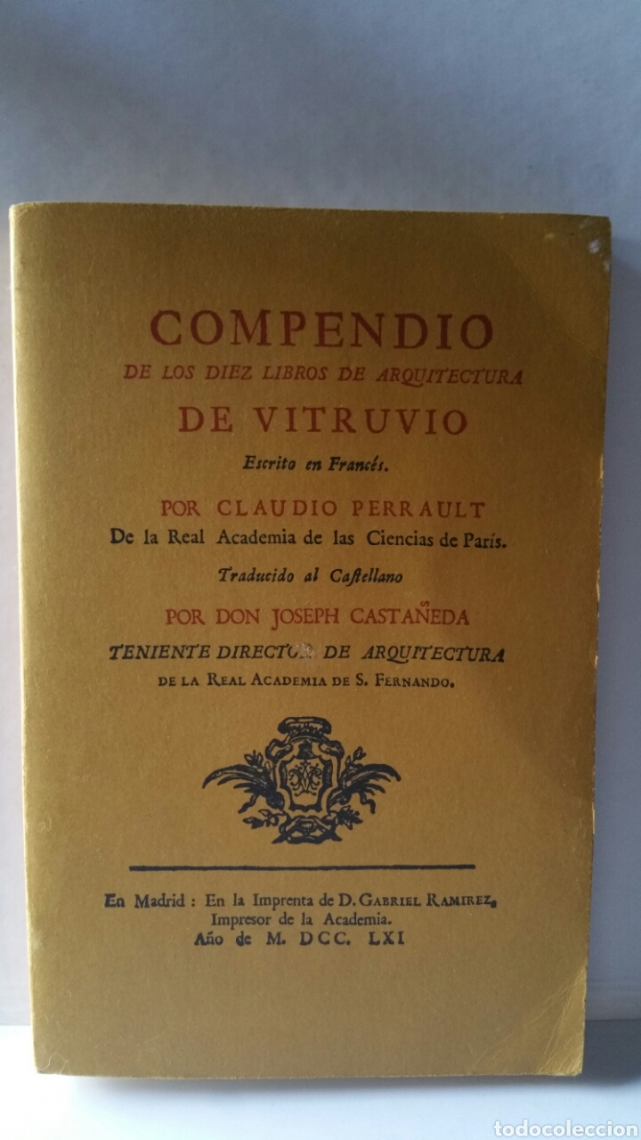 Libros de segunda mano: Compendio de los diez libros de arquitectura de vitruvio. Claudio Perrault. 1981 - Foto 1