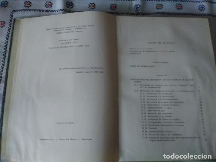Libros de segunda mano: 16-PRONTUARIO DEL HORMIGON, A. Hummel, 1966 - Foto 4