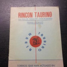 Libros de segunda mano: RINCON TAURINO, ALBUM TAURINO, TOREROS QUE HAN ACTUADO EN PALMA DE MALLORCA, DURANTE TEMOPORADA 1955. Lote 184031620