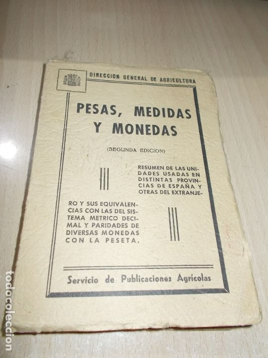 Libros de segunda mano: Pesas, medidas y monedas. Servicio de publicaciones agr&iacute;colas - Foto 1
