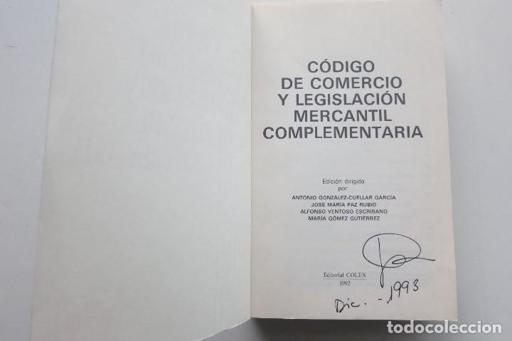 Libros de segunda mano: Codigo de Comercio legislacion mercantil complementarias 1992 Antonio Gonzalez - Foto 2