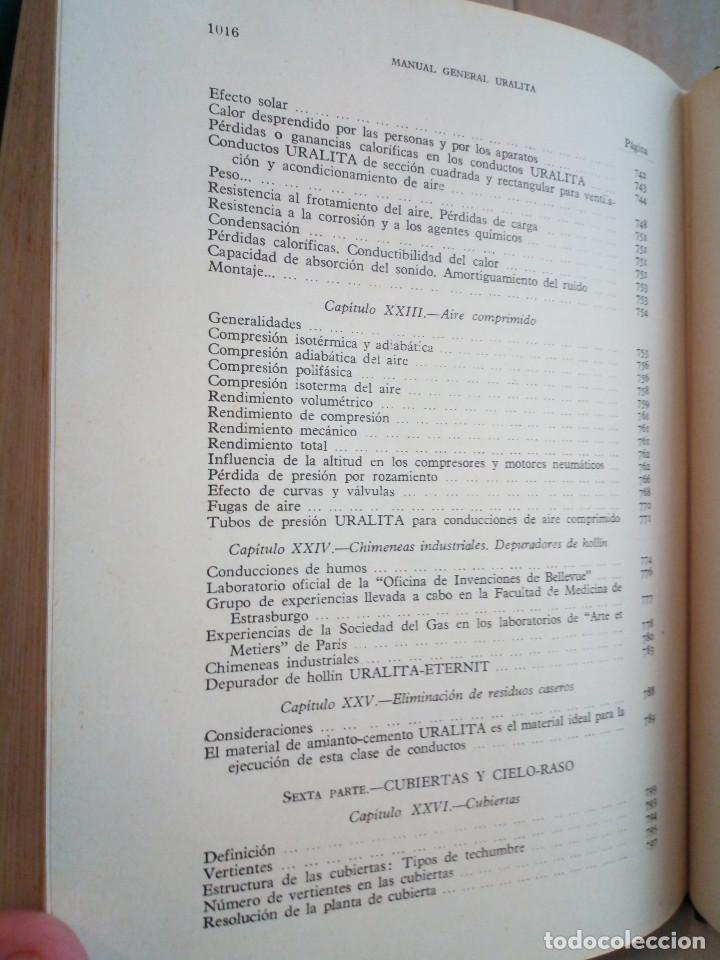 Libros de segunda mano: 6-MANUAL GENERAL DE URALITA, editorial dossat, 1956 - Foto 27