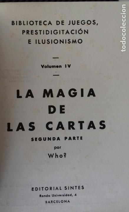 Libros de segunda mano: LA MAGIA DE LAS CARTAS, 2&ordf; PARTE . SINTES 1951. - Foto 2