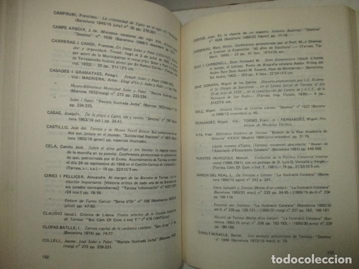 Libros de segunda mano: APORTACI&Oacute; PER A UNA BIBLIOGRAFIA TERRASSENCA. - COLL, Maria. 1976. - Foto 2