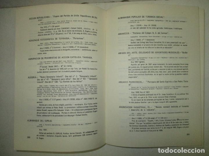 Libros de segunda mano: APORTACI&Oacute; PER A UNA BIBLIOGRAFIA TERRASSENCA. - COLL, Maria. 1976. - Foto 3