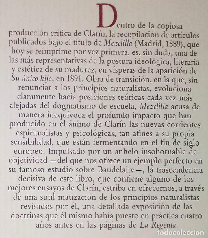 Libros de segunda mano: LEOPOLDO ALAS, CLAR&Iacute;N - MEZCLILLA - LUMEN, 1987 - Foto 2