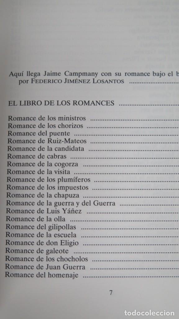 Libros de segunda mano: EL LIBRO DE LOS ROMANCES. JAIME CAMPMANY - Foto 2