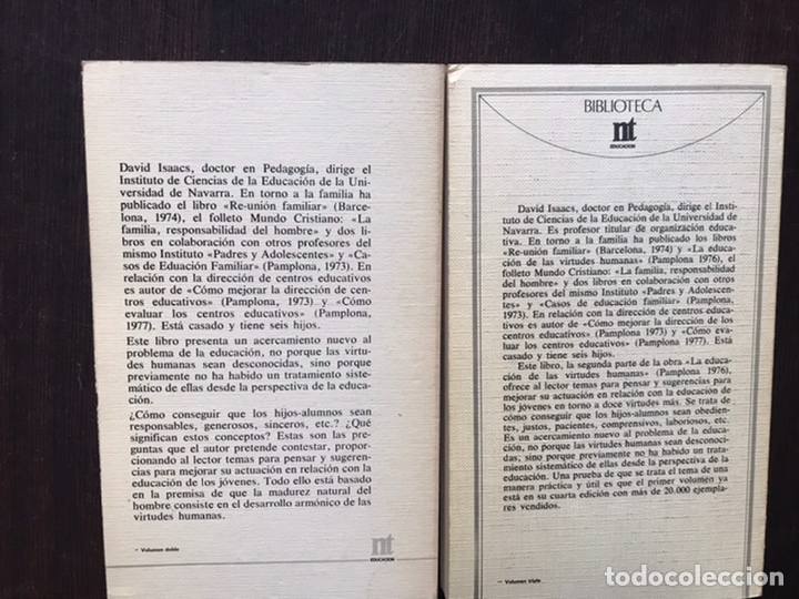 Libros de segunda mano: La educaci&oacute;n de las virtudes humanas. David Isaacs. Dos libros - Foto 2