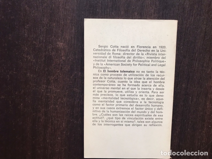 Libros de segunda mano: El hombre tolemaico. Sergio Cotta - Foto 2