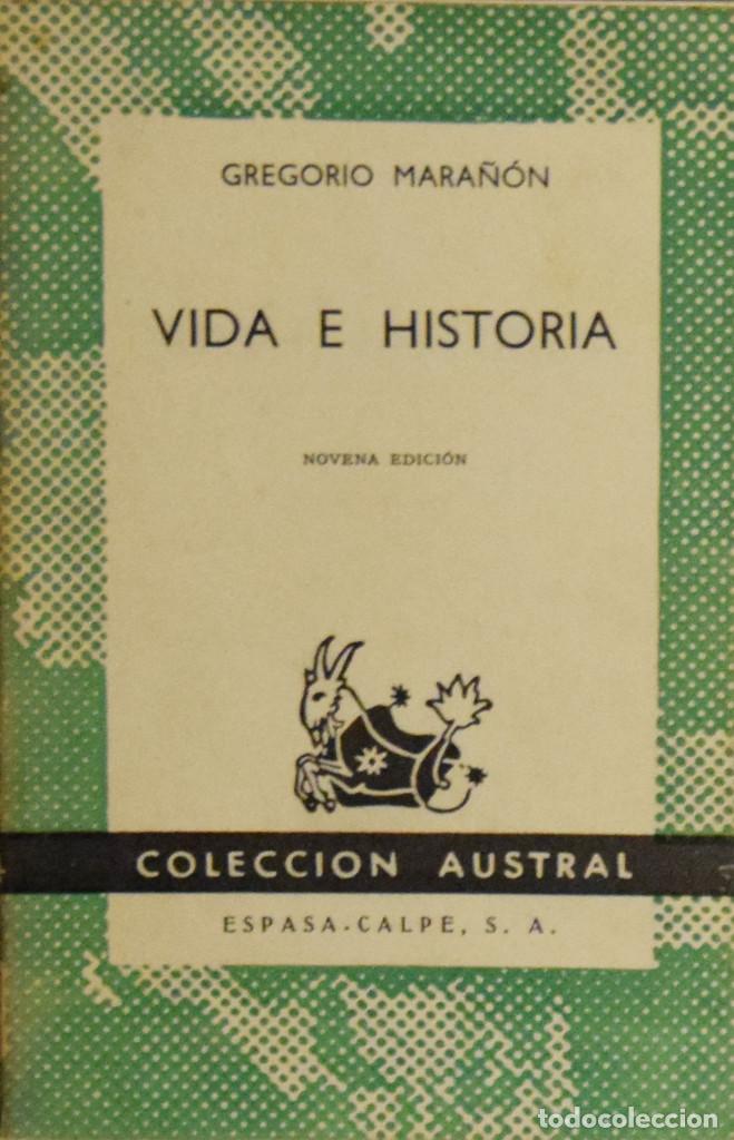 Libros de segunda mano: VIDA E HISTORIA - Gregorio MARA&Ntilde;&Oacute;N - Foto 1