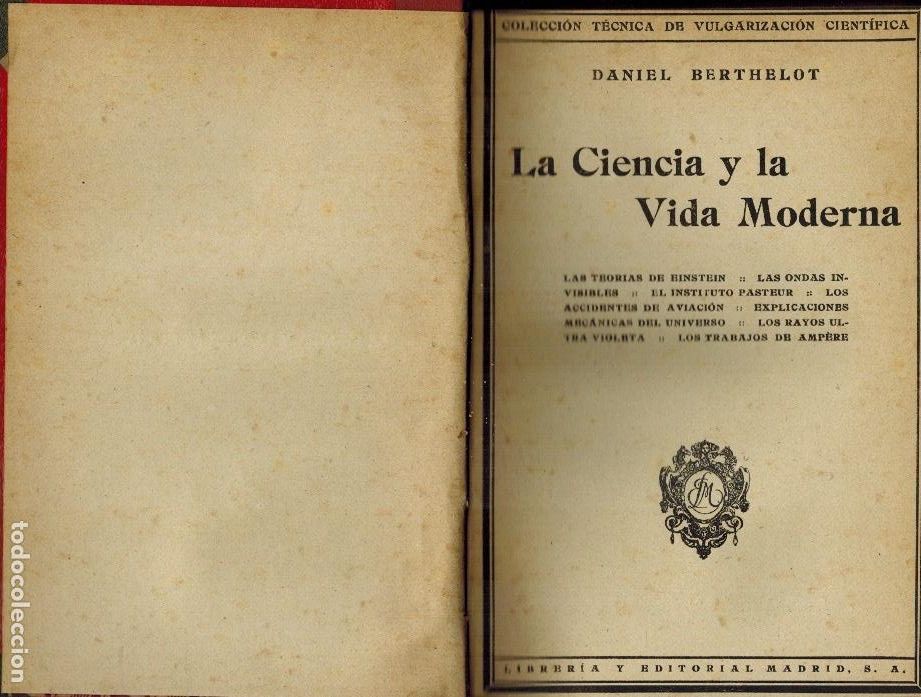 Libros de segunda mano: LA CIENCIA Y LA VIDA MODERNA - Foto 1