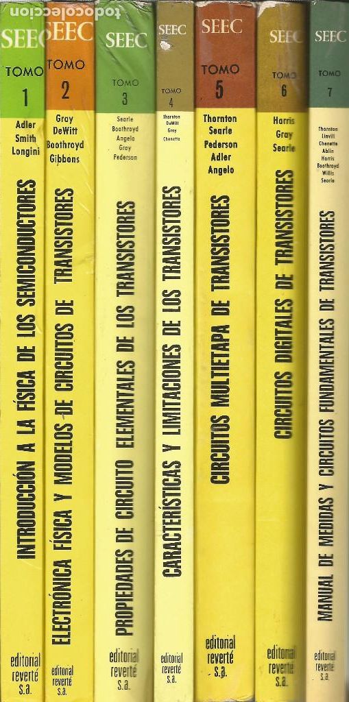 Libros de segunda mano: Electr&oacute;nica y semiconductores. 7 tomos. Obra completa. SEEC. Ingenier&iacute;a el&eacute;ctrica y electr&oacute;nica.