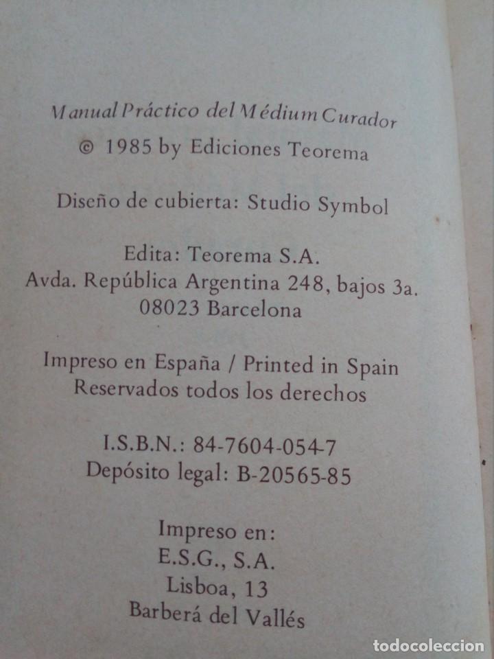 Libros de segunda mano: Manual Practico Del Medium Curador - Dr Demeure - 1985 - Foto 2