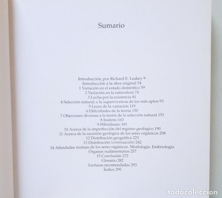 Libros de segunda mano: CHARLES DARWIN / EL ORIGEN DE LAS ESPECIES / RESE&Ntilde;A SERBAL 1994 - Foto 7