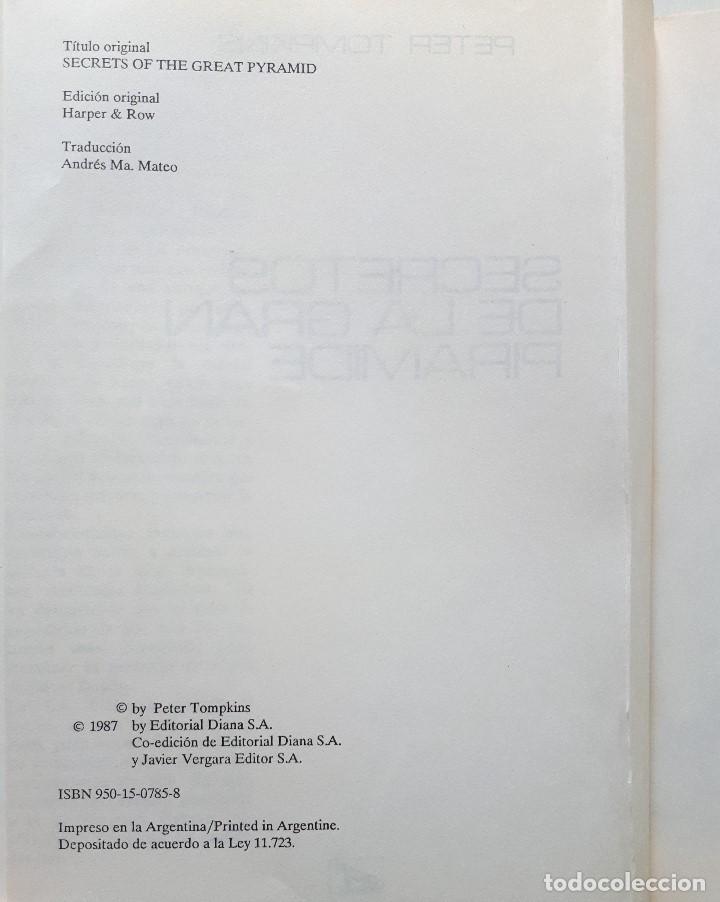Libros de segunda mano: SECRETOS DE LA GRAN PIR&Aacute;MIDE / PETER TOMPKINS / JAVIER VERGARA 1987 - Foto 7