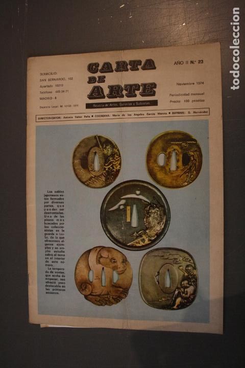 Libros de segunda mano: &rdquo;Revista &rdquo;&rdquo;Carta de Arte&rdquo;&rdquo;. A&ntilde;o II. N&ordm; 23. Noviembre 1974. Antonio Y&aacute;&ntilde;ez Pe&ntilde;a (dir.) . Madrid 1974.