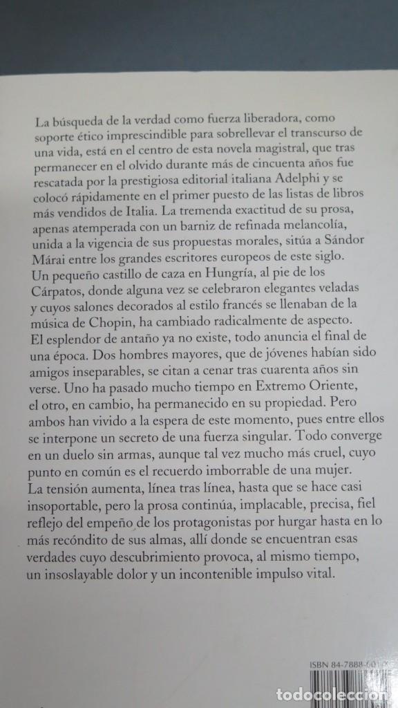 Libros de segunda mano: EL ULTIMO ENCUENTRO. SANDOR MARAI - Foto 2