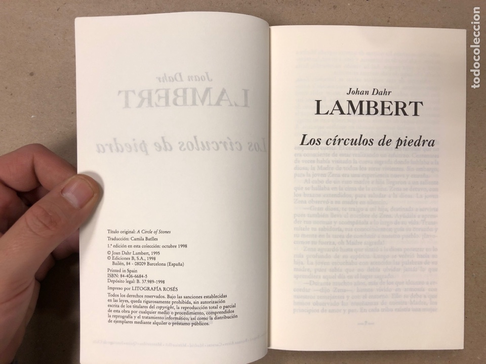 Libros de segunda mano: LOS C&Iacute;RCULOS DE PIEDRA. JOHAN DAHR LAMBERT. EDICIONES B 1998. - Foto 2