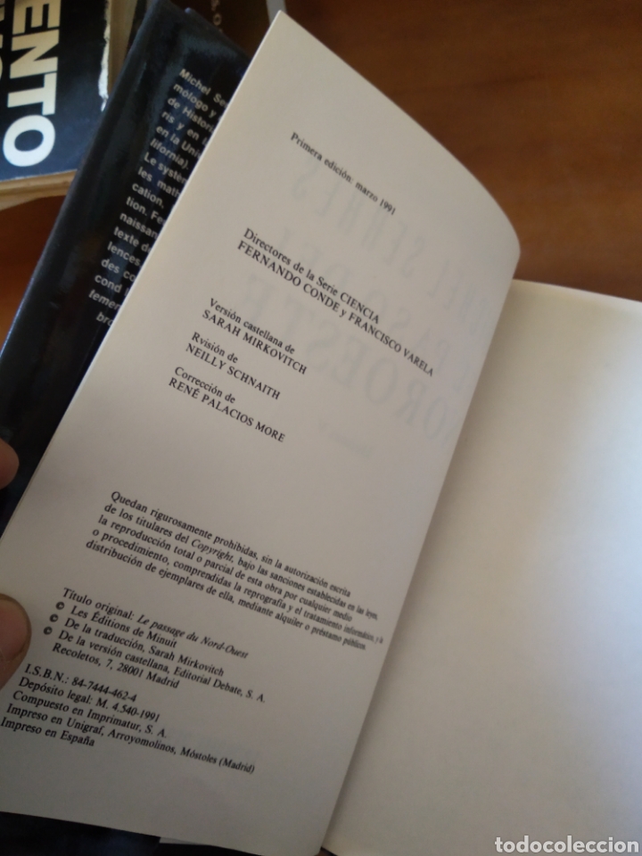 Libros de segunda mano: MICHEL SERRES. El PASO DEL NOROESTE. #3440 - Foto 4