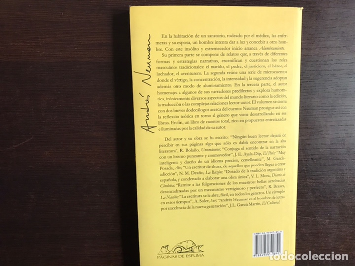 Libros de segunda mano: Alumbramiento. Cuentos. Andr&eacute;s Neuman - Foto 2