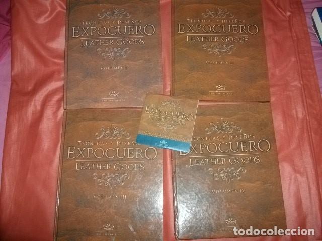 Libros de segunda mano: T&Eacute;CNICAS Y DISE&Ntilde;OS EXPOCUERO (TALABARTERO) 4 TOMOS + CD (OBRA COMPLETA) - Foto 1