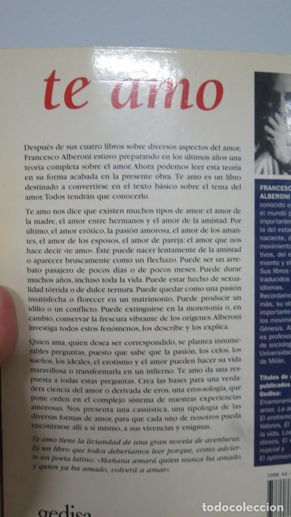 Libros de segunda mano: TE AMO. ALBERONI - Foto 2