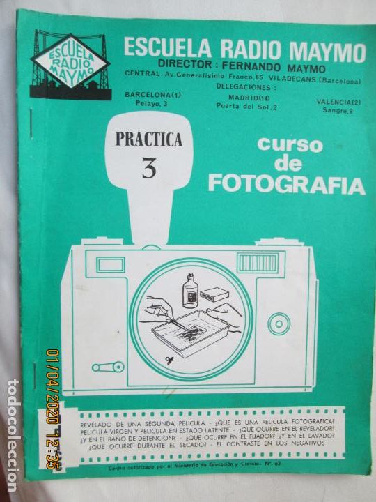 Second hand books: CURSO DE FOTOGRAF&Iacute;A - ESCUELA DE RADIO MAYMO - PR&Aacute;CTICA 3.
