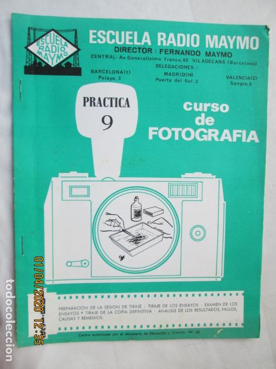 Second hand books: CURSO DE FOTOGRAF&Iacute;A - ESCUELA DE RADIO MAYMO - PR&Aacute;CTICA 9.