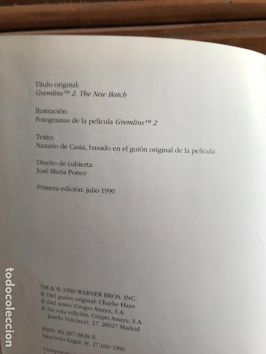 Libros de segunda mano: Gremlins 2. La nueva generaci&oacute;n. Anaya 1990 - Foto 4