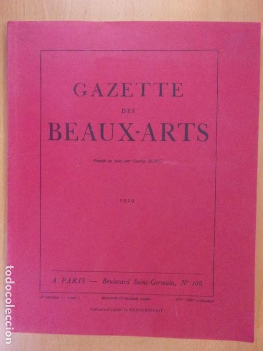 Libros de segunda mano: GAZETTE DES BEAUX-ARTS / 1972 / IDIOMA FRANCES - Foto 1